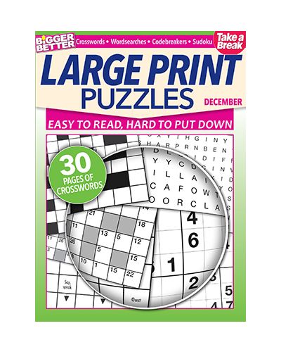 Bigger Better Larger Print Puzzles December 2023